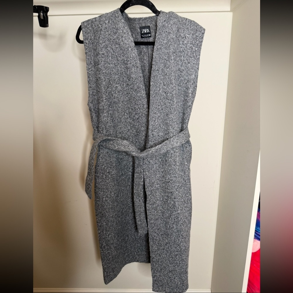 Zara Charcoal Knit Belted Dress